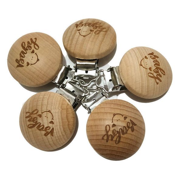 

natural wood beech wood pacifier clip unfinished nontoxic baby nipple holder diy infant pacifier clasps holder accessories