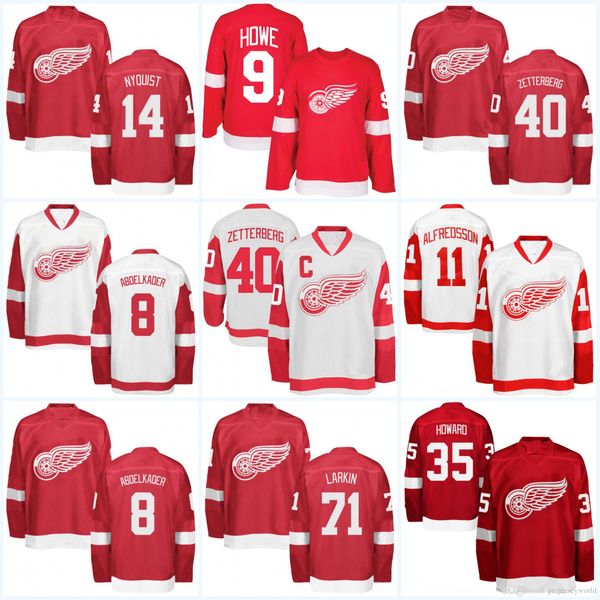 

Mens Detroit Red Wings Jersey 40 Henrik Zetterberg 71 Dylan Larkin 13 Pavel Datsyuk 19 Steve Yzerman 9 Gordie Howe Hockey Jerseys