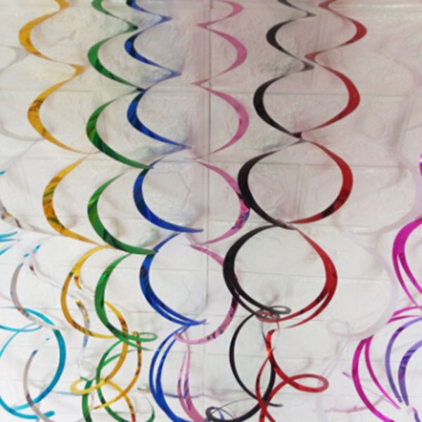 

fashion shining laser spiral hanging garland birthday party christmas whirlwind decoration party favors wedding decor bunting other event