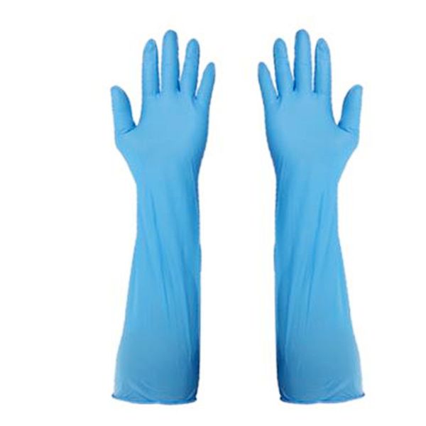 

16 inch nitrile long thin hand oil resistant acid and alkali brush bowl laundry rubber disposable gloves