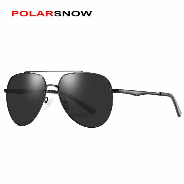 

polarsnow men/women classic pilot polarized sunglasses metal brand designer glasses uv400 ps-rp201936, White;black