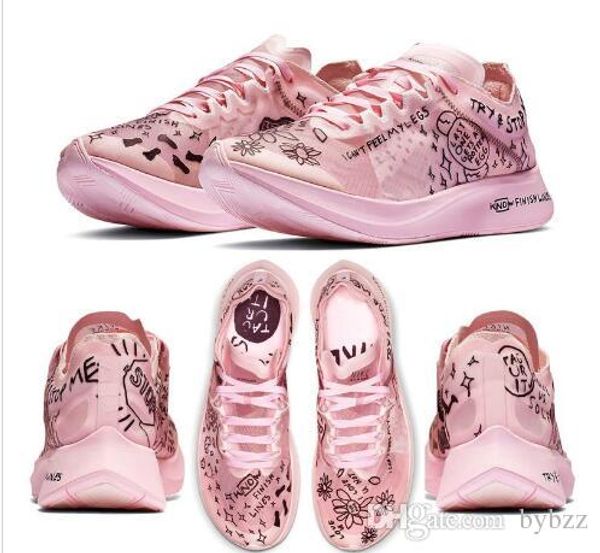 

2019 new zoom fly sp as graphic speed streaks shoes fast nathan bell pink keep crying artist letter men women designers sneakers