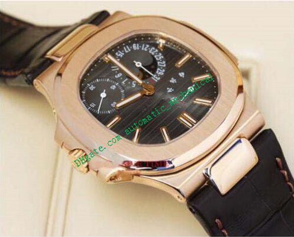 

luxury watches new automatic 5712r-001 40mm mint complete black leather strap men's watches men watch wristwatch, Slivery;brown