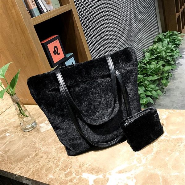 

2-piece set shoulder bags handle bags fashion women crossbody bag retro flannel handbag large capacity pocket sac main femme