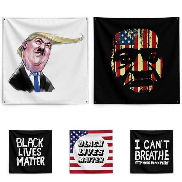 

justice for george floyd printing tapestry black lives matter household wall banner 150*150cm #qa12003