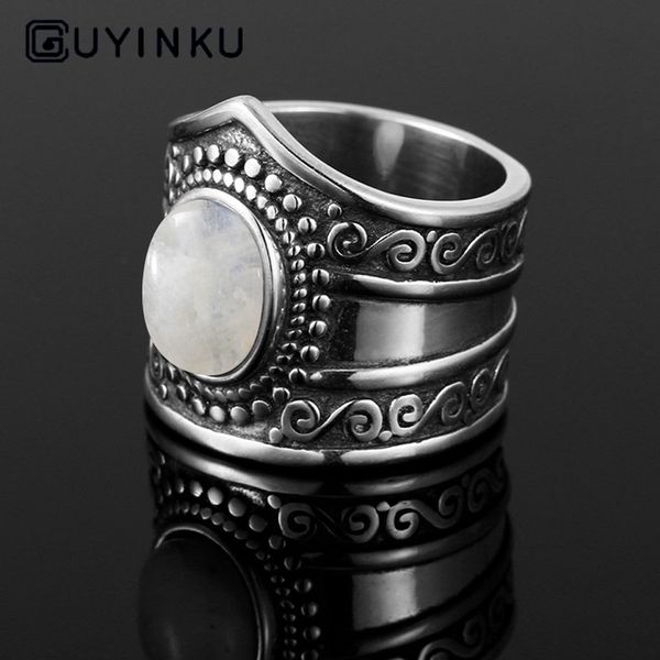 

guyinku 925 silver ring natural moonstone gemstone rings for women men jewelry couple ring for loves anniversary gifts, Golden;silver