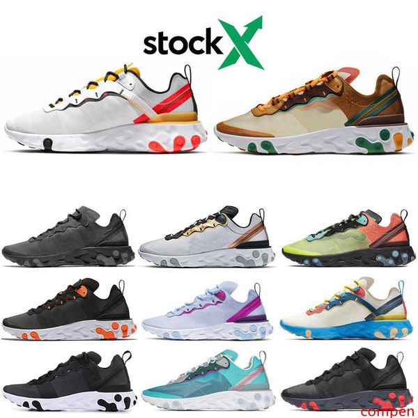 

stock x react element 55 87 tour yellow total orange anthracite metallic gold men running shoes women designer mens trainer 55s sneakers