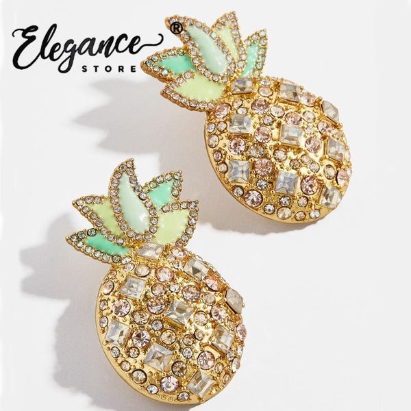 

elegance cute fruit ba stud earrings for women girls pineapple fashion jewelry brincos wedding party gifts wholesale friends new, Golden;silver