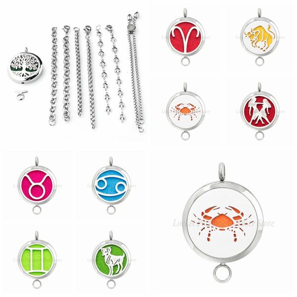 

constellation 30mm 316l stainless steel removable diffuser bracelet essential oil perfume bracelets women 10 pads, Black