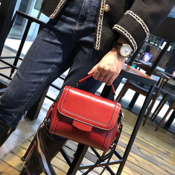 

cross body luxury fashion women leather bags plain designer versatile zipper hard casual work party easy match
