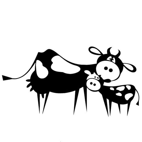 

17.1cm*8.7cm cow cute and interesting cartoon pattern car trunk vinyl decal car sticker decor