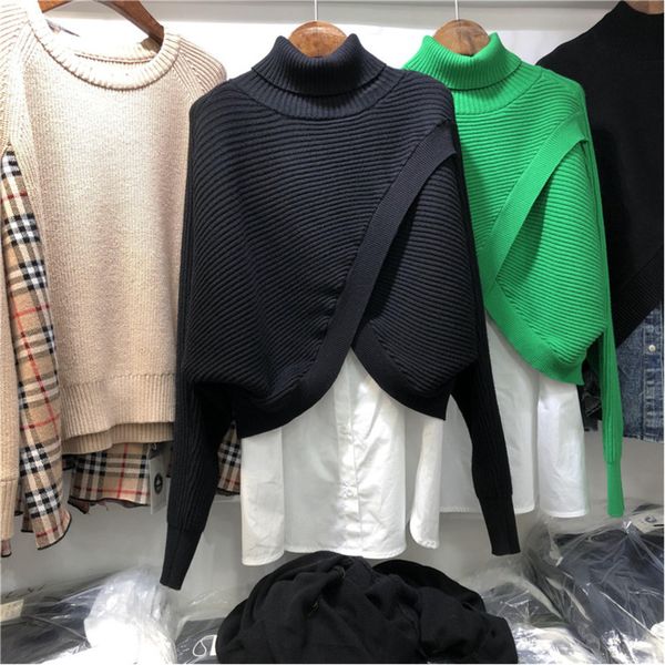 

women's vests [ewq] senior sweater european ladies clothing spring 2021 south korea tight women fashion qz267, Black;white
