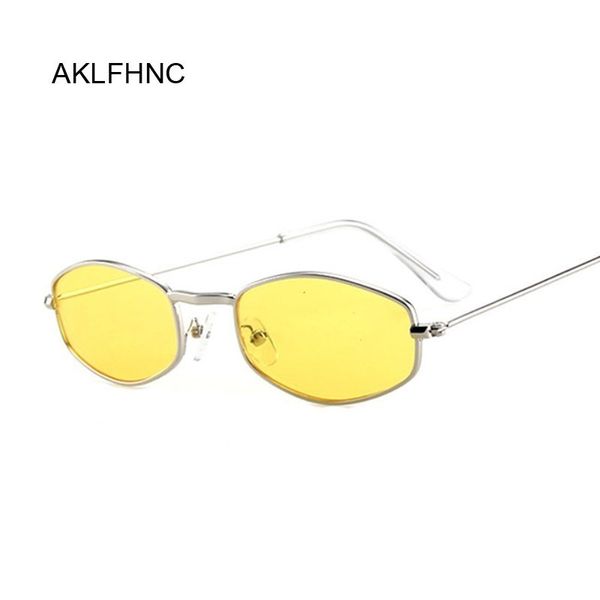 

sunglasses small frame women retro oval mirror metal sun glasses female vintage brand designer lunette de soleil femme, White;black