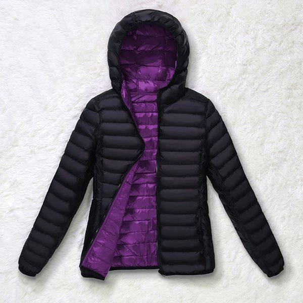 

womens autumn winter hooded basic jackets warm duck down filler female slim short coats 2019 new style ladies casual overcoats, Black;brown