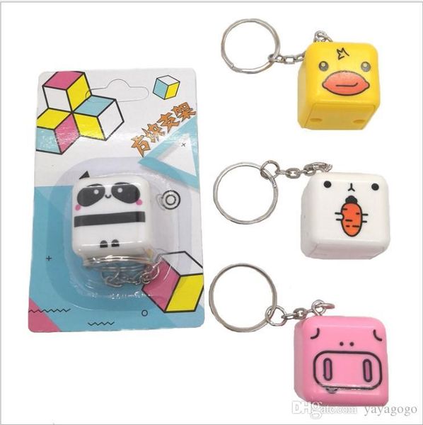 

wholesale cute cartoon keyring mobile phone bracket square cell phone mounts & holders with retail package