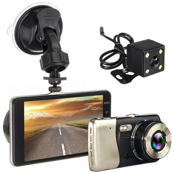 

mini dvrs 4 inch dual lens dash camera hd 1080p car dvr vehicle video dash cam recorder g-sensor night vision rearview dvr