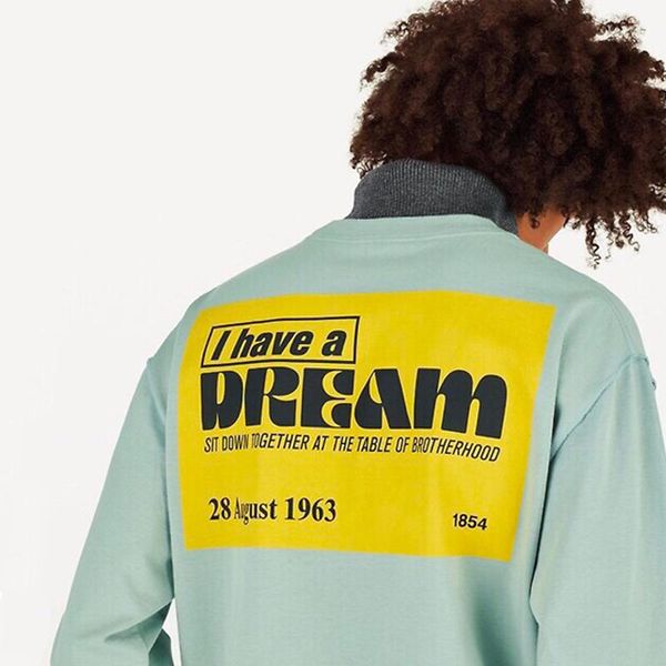 

19fw i have a dream splicing long sleeve pullover turtleneck street yellow sign casual splice men women sweater sweatshirt t-shirt hfhlwy014, Black