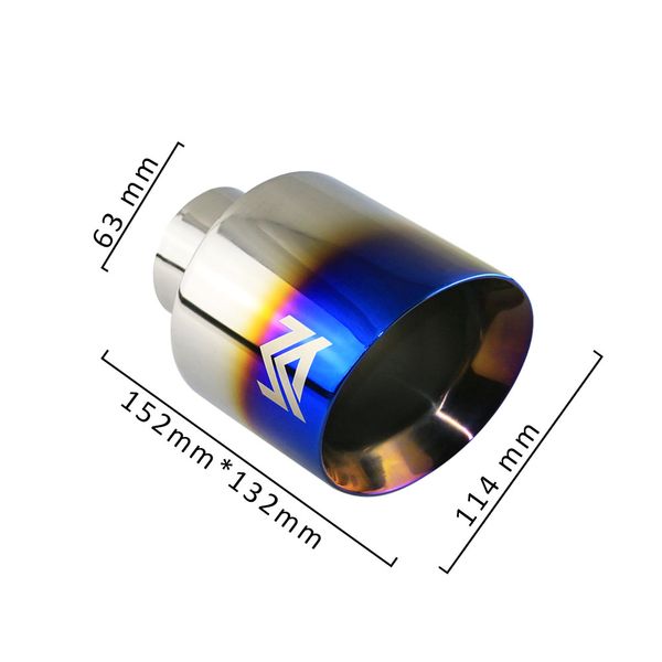 

1pcs universal2.5'' inlet car exhaust pipe 3.5'' stainless steel doubel wall muffler burned blue/black color wa