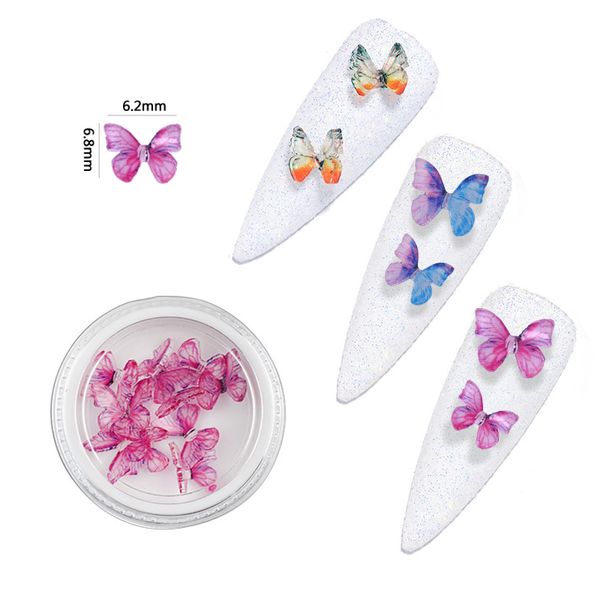 

5 box resin butterfly nail art decoration manual stereo mini manicure butterfly diy slider for manicure nail art dropshipping, Silver;gold