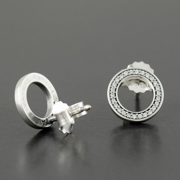 

fashion eternal earrings for pandora jewelry 925 silver earrings round temperament elegant ladies earrings ing, Golden;silver