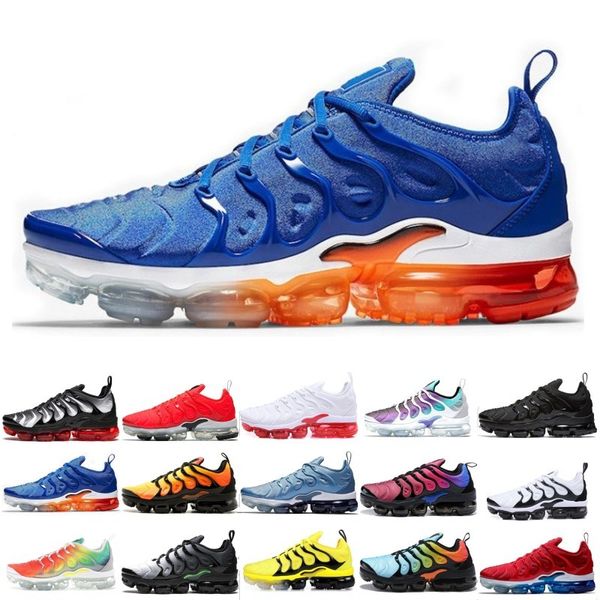 

Cheaper New TN Plus Running Shoes Men Women Game Royal Rainbow bleached aqua TRIPLE WHITE BLACK Fades Blue VOLT Trainer Designer Sneakers