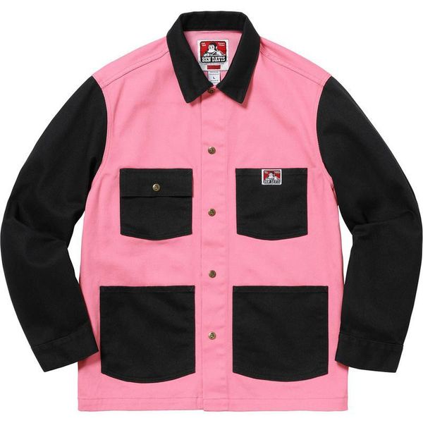 

19fw коробка логотип бен дэвис муторно совместное пальто куртка цвет соответствия оснастки куртки случайные уличные мужчины женщины пара оде, Black;brown