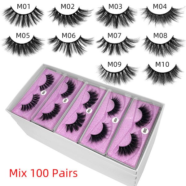 

50 pairs vendors wholesale mink lashes wispies signle strip eyelashes short volume mink 5d lashes natural false eyelashes