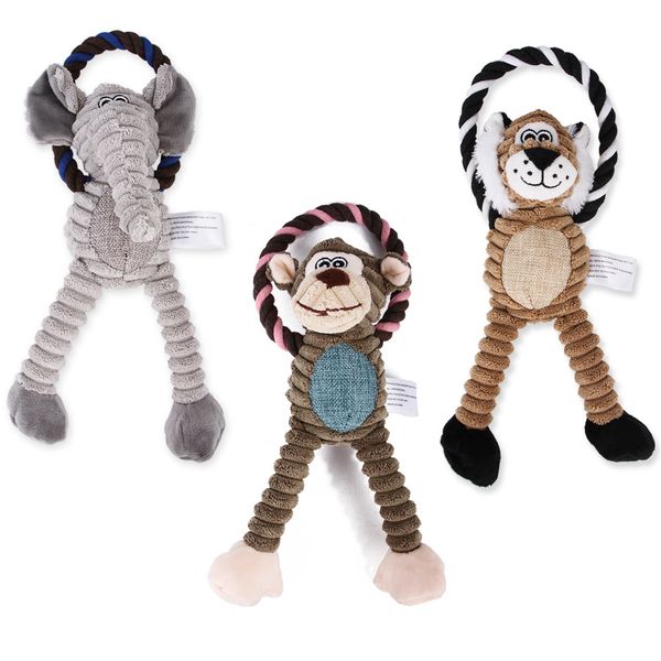 

manufacturers supply new pet toys dog plush bite vocal toys vent simulation monkey lion elephant animal shape toys