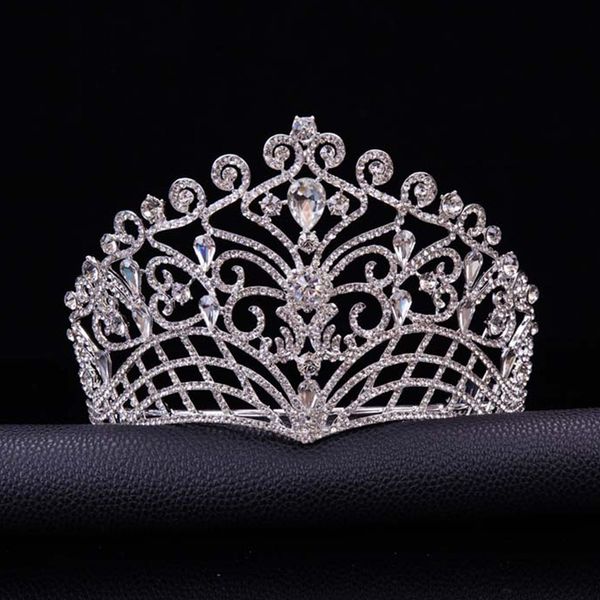 

bride wedding tiara crowns silver plated crystal queen tiara wedding hair accessories, Golden;white