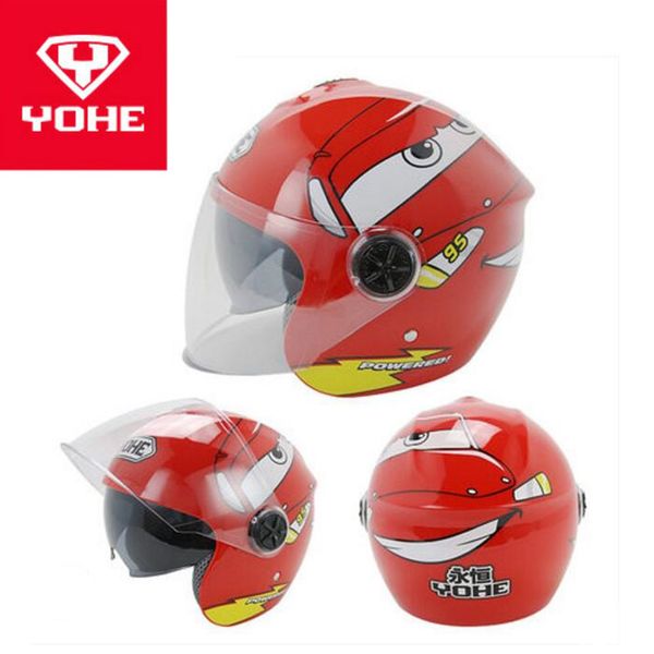 

2019 new yohe children motorcycle helmets half face child motorbike helmet kids safety caps hat of abs pc lens visor size