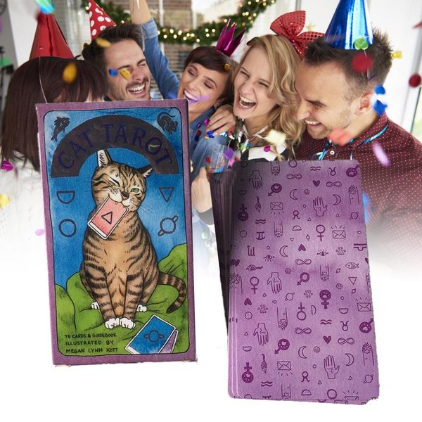 

78pcs/set cat tarot cards table games card set family birthday party playing card funny board game supplies full english version