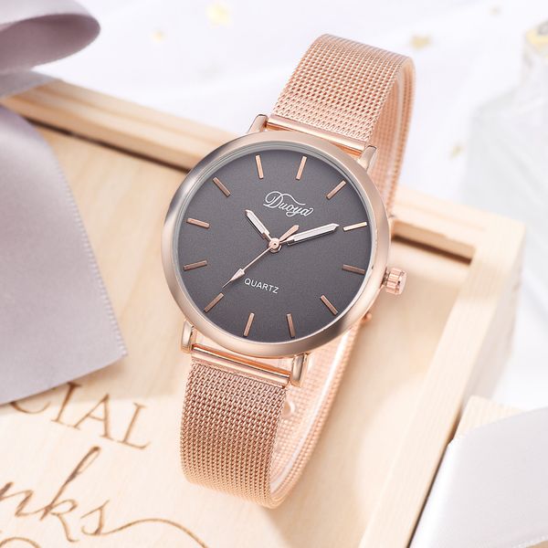

2019 watch women fashion trend does not show off the color mesh with pin buckle ladies watches quartz wristwatch zegarek damski, Slivery;brown