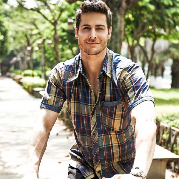 

men plaid clothes outdoor climbing camping hiking travel cotton short sleeve male quick drying camisas summer fishing shirt, Gray;blue