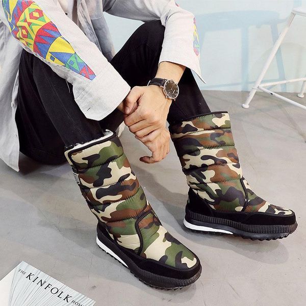 

designer-ots soft plush male non-slip waterproof warm fur shoes boots plus 38-47 qet803, Black