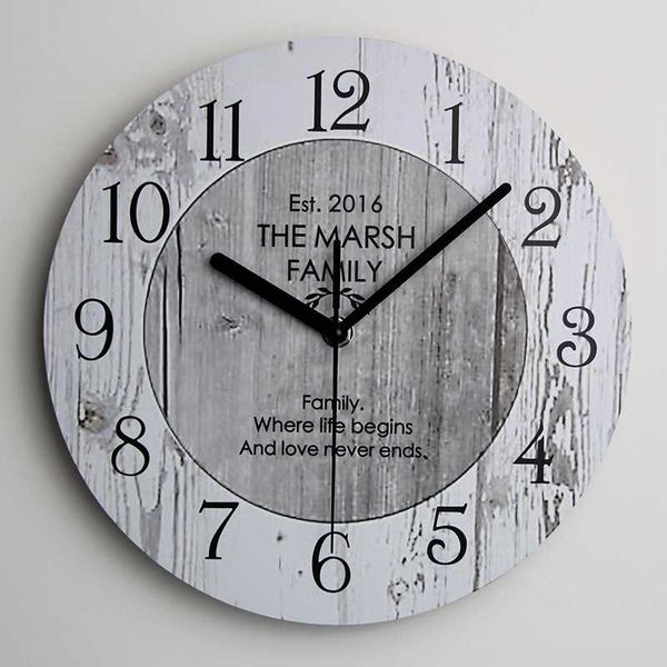 

vintage wall clock wooden quartz clock shabby chic large wooden kitchen wall new home decor
