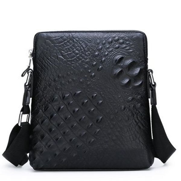 

2018 Brand men's genuine leather shoulder Messenger Bag Flap ipad men style bag Solid male Business