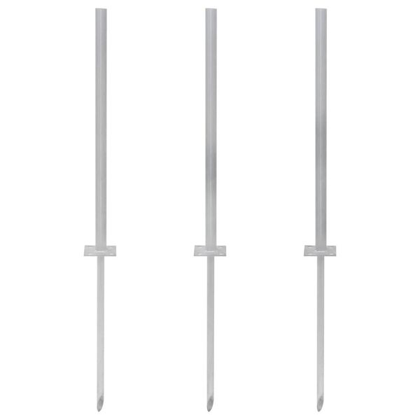 

steel foot replacement 3 pcs 115 cm silver garden sets