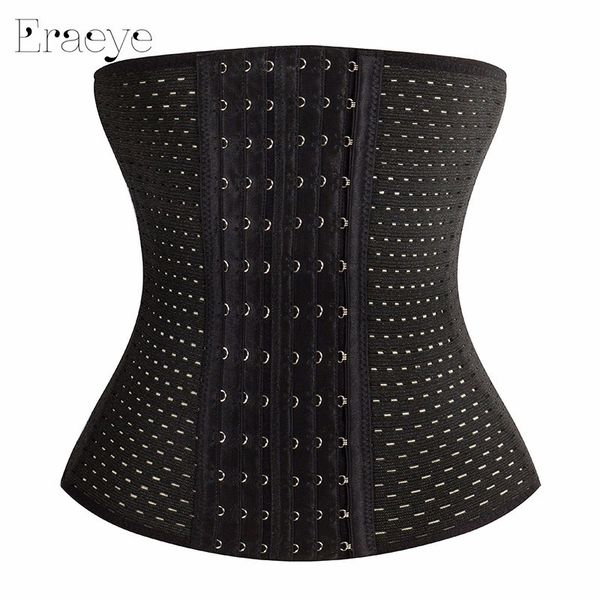 

eraeye women's waist trainer shapers slimming modeling strap belt six double breasted corset adjustment abdomen body shapers, Black;white