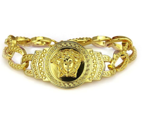 

2шт хип-хоп металлические браслеты роскошный дизайн браслеты золото / серебро ман