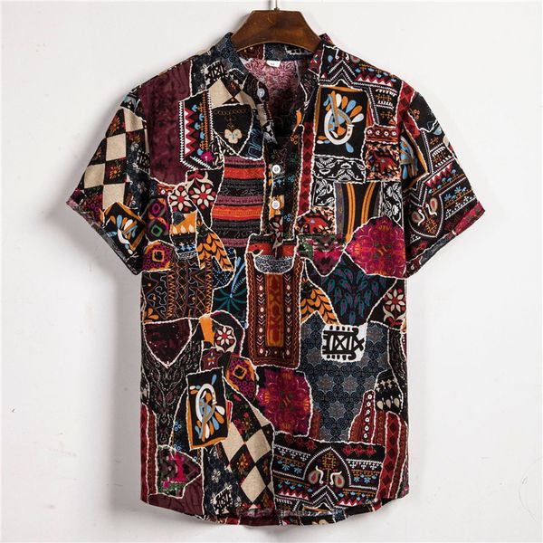 

mjartoria men shirt summer style palm tree print beach hawaiian shirt men casual short sleeve fashion chemise homme 3xl, White;black