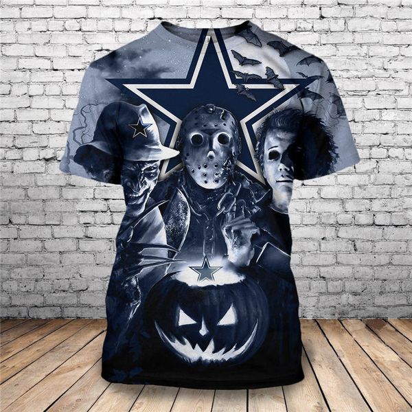 

новые моды мужчины / женщины halloween horror майкл майерс harajuku летний стиль смешные 3d печати случайные футболки h249, White;black