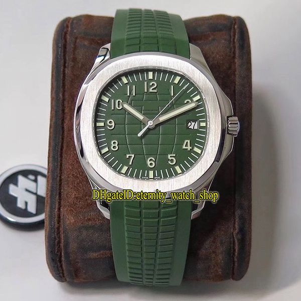 

zf version aquanaut 5168g-010 green dial cal.324 sc automatic mechanical 5168 mens watch sapphire steel case rubber luxury sport watches, Slivery;brown