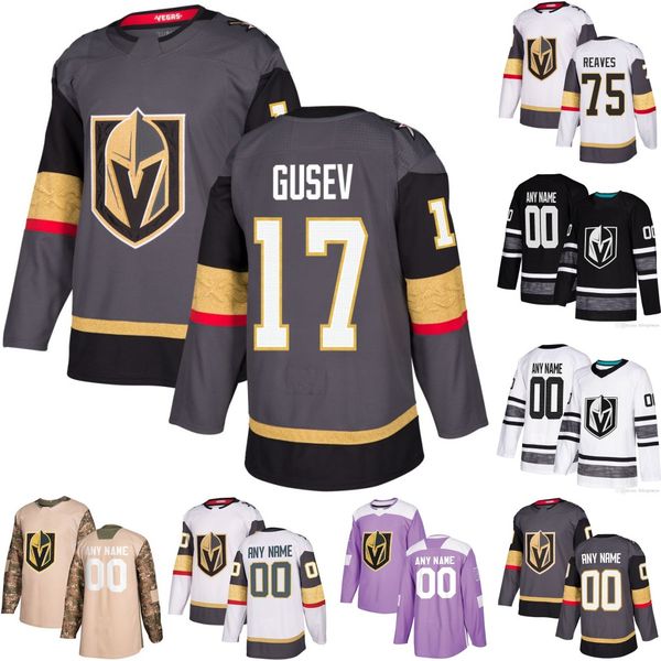 

Vegas Golden Knights Nikita Gusev 61 Mark Stone Pirr Marchessault Erik Haula Hunt Alex Tuch Ryan Reaves Max Pacioretty Valentin Zykov Jersey