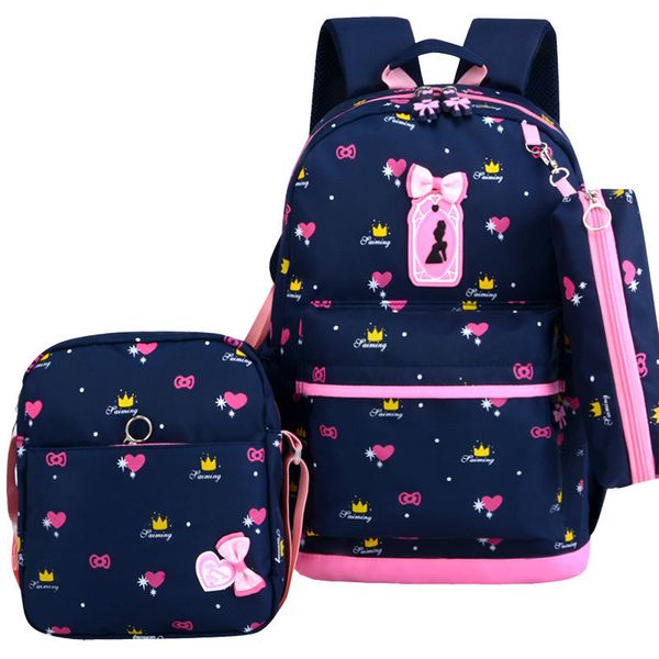 

3 pcs/set cute bow school backpack for girls printing girls school bags kids backpack student bags student mochila