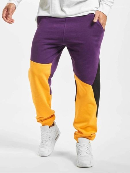 

drawstring street style mens pants winter mens designer sweatpants fashion casual loose contrast color fleece pants with, Black