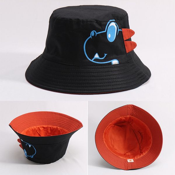

dinosaur baby hat cotton double-sided bucket hat baby spring autumn cap kids hats toddler baby accessories, Blue;gray