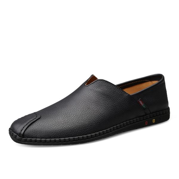 

brand new 2019 black brown men loafers shoes luxury slip-on moccasins casual shoes genuine leather men's flats