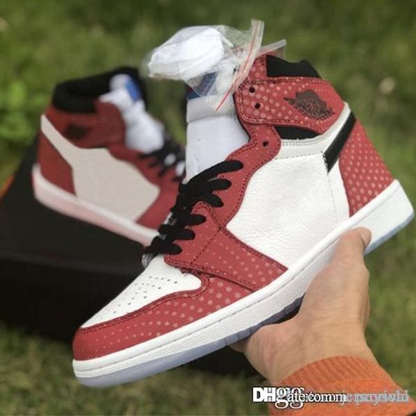 

new release authentic 1 high spider man origin story 1s chicago gym red p blue white 2019 basketball shoes sports sneakers 555088-602