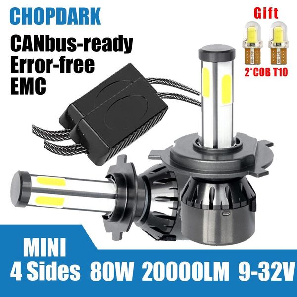 

four sides car led headlight 80w 20000lm h7 h4 h8 h9 h11 9005 9006 hb3 hb4 hb5 9012 d1 d2 d3 d4 9004 9007 9008 5202 h13 h15 h16