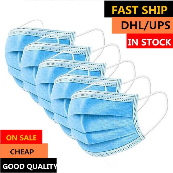 

disposable face masks daily three layer protective mask anti fog dust-proof non-woven disposable for civil use ship via dhl